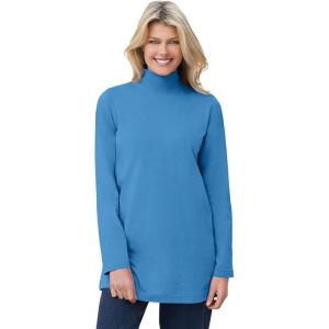 Woman Within Plus Size Perfect Mockneck Tunic(Azure Blue)