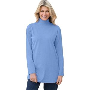 Woman Within Plus Size Perfect Mockneck Tunic(French Blue)