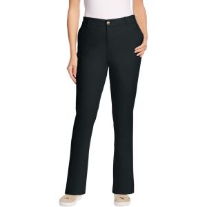 Woman Within Plus Size Petite Adjustable Waist Straight-Leg Chino(Black)