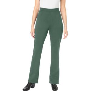 Woman Within Plus Size Petite Stretch Ponte Knit Pull-On Bootcut Pants(Pocket Pine)