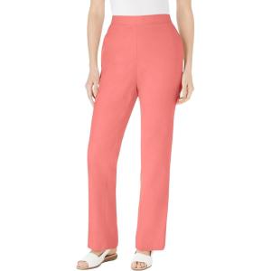 Woman Within Plus Size Straight Leg Linen Pant(Sweet Coral)