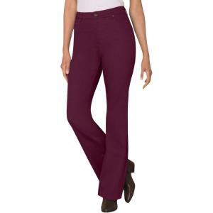 Woman Within Plus Size Stretch Denim Five-Pocket Bootcut Jeans(Deep Claret)