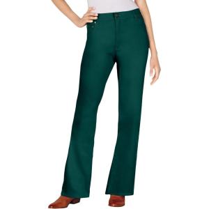 Woman Within Plus Size Stretch Denim Five-Pocket Bootcut Jeans(Emerald Green)