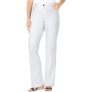 Woman Within Plus Size Stretch Denim Five-Pocket Bootcut Jeans(White)