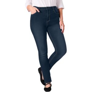 Woman Within Plus Size Stretch Straight-Leg Clean Jeans(Indigo)