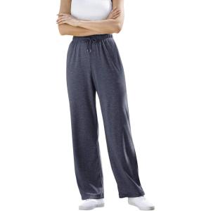 Woman Within Plus Size Tall Sport Knit Straight-Leg Pull-On Pants(Heather Navy)