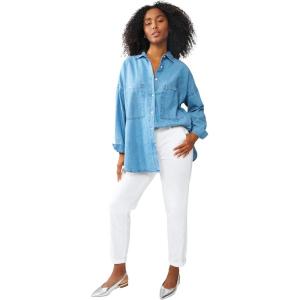 ellos Comfortable Women’s Plus Size Modern Stretch Chino Pants Slim Fit Work & Casual(White)