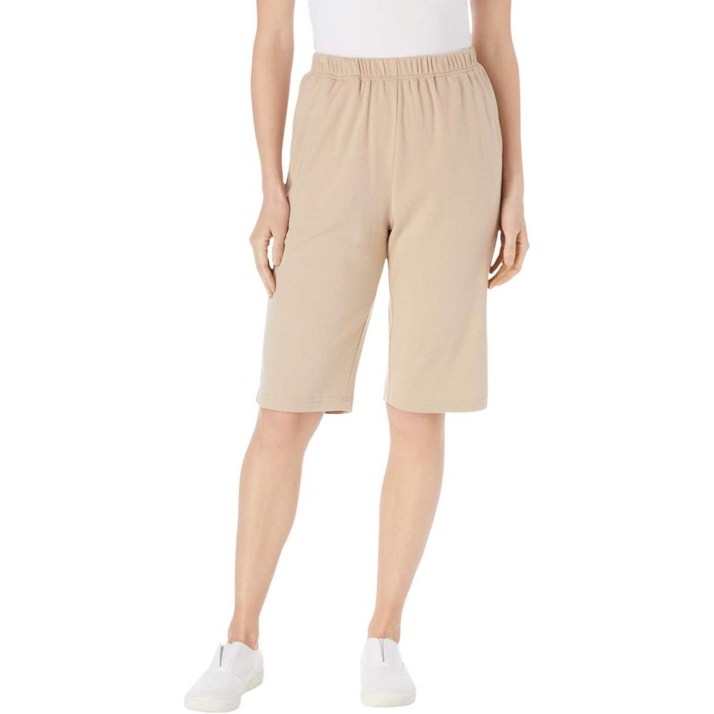 image:imageWoman Within Plus Size 7Day Knit Bermuda ShortsNew Khaki