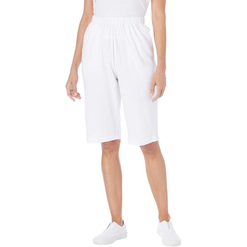 image:imageWoman Within Plus Size 7Day Knit Bermuda ShortsWhite