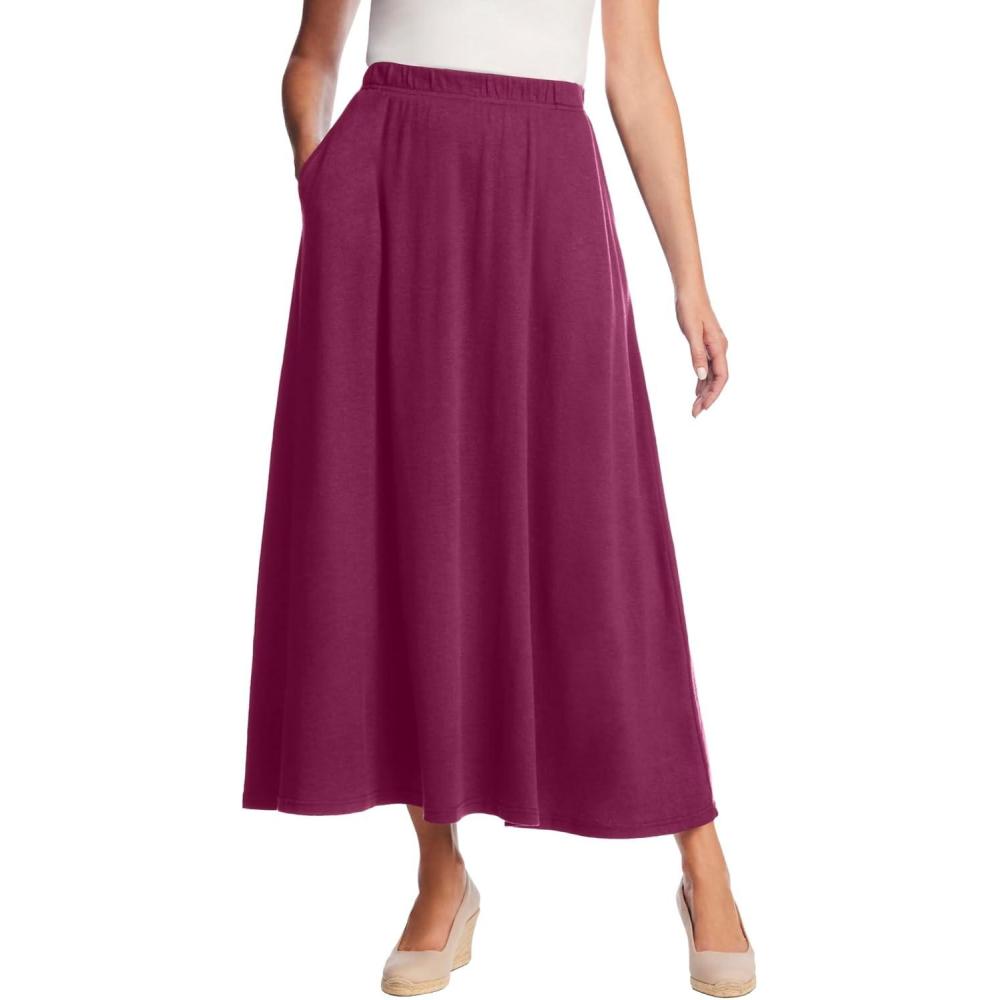 image:imageWoman Within Plus Size 7Day Maxi SkirtDeep Claret