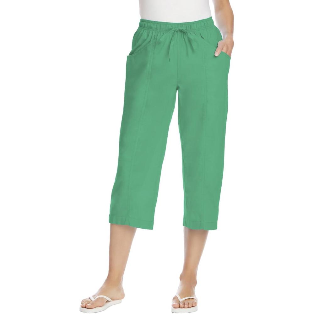 image:imageWoman Within Plus Size Boardwalk CapriTropical Emerald