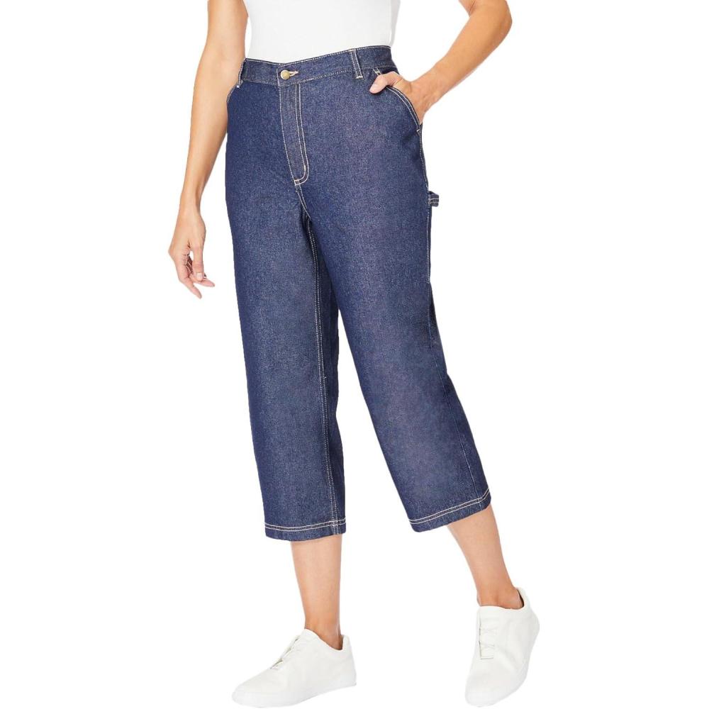 image:imageWoman Within Plus Size Carpenter Denim CapriIndigo