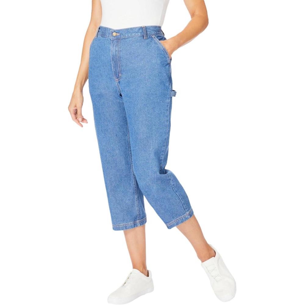 image:imageWoman Within Plus Size Carpenter Denim CapriLight Stonewash