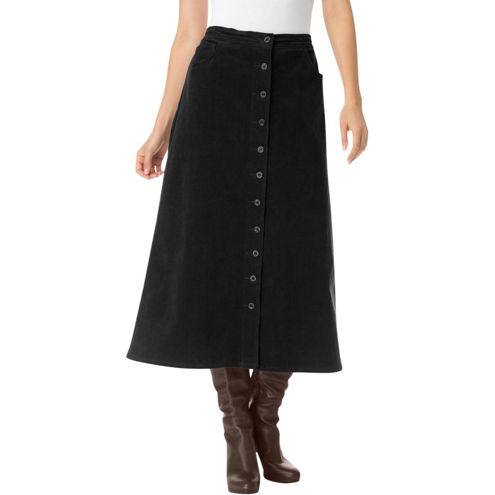 image:imageWoman Within Plus Size Corduroy SkirtBlack