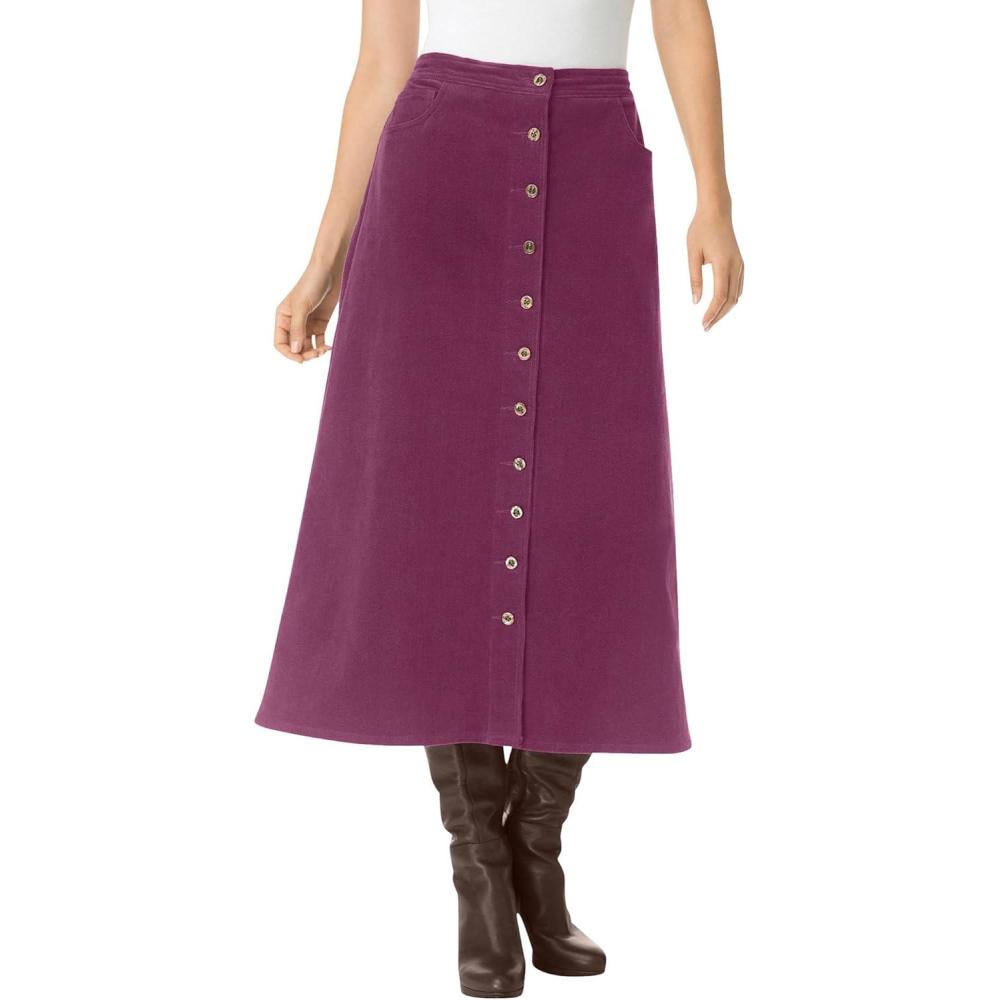 image:imageWoman Within Plus Size Corduroy SkirtDeep Claret