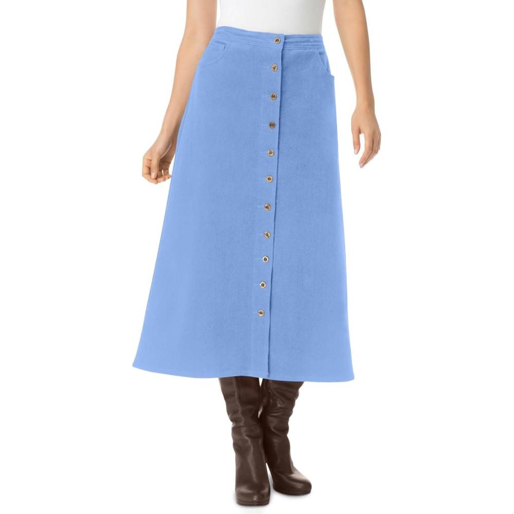 image:imageWoman Within Plus Size Corduroy SkirtFrench Blue