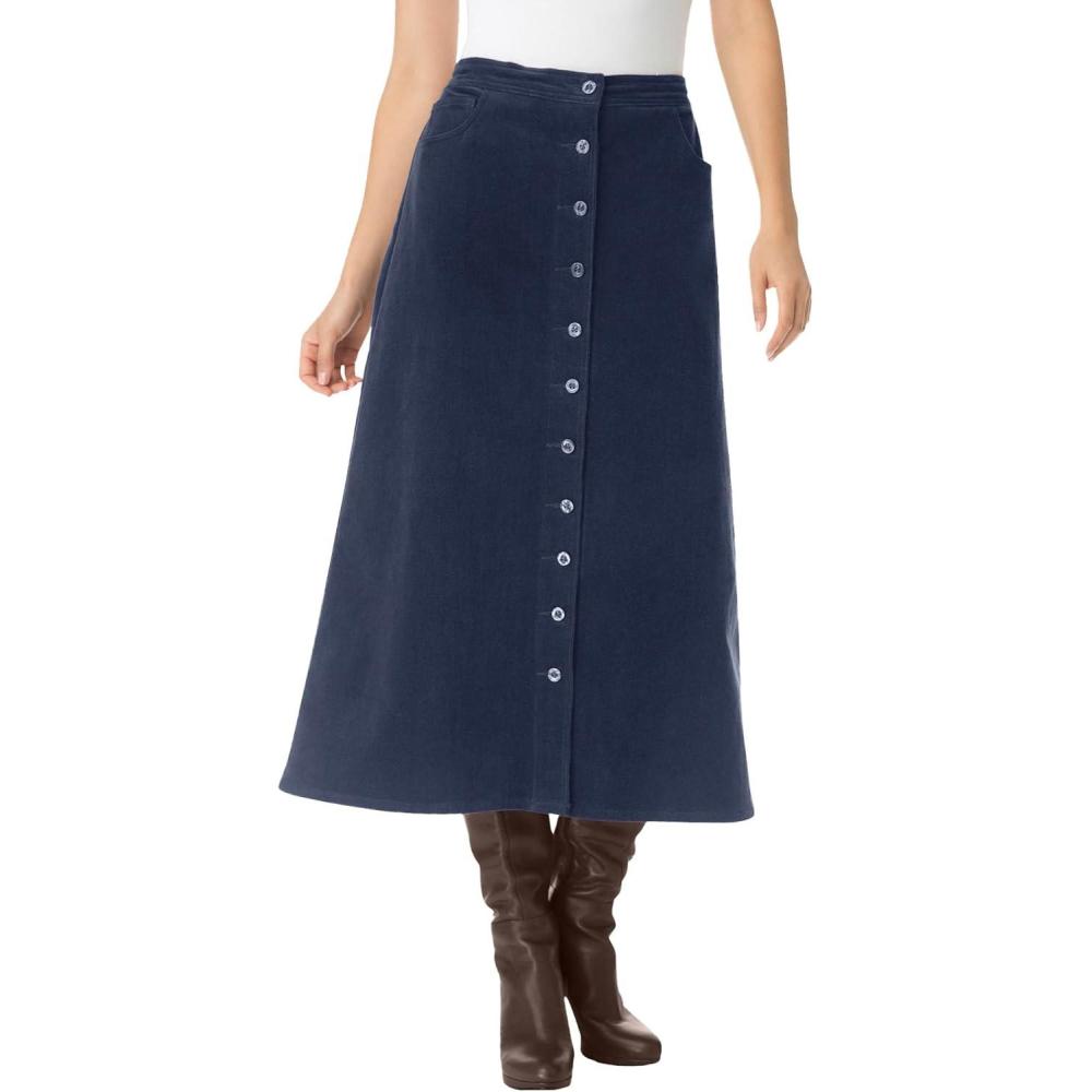 image:imageWoman Within Plus Size Corduroy SkirtNavy