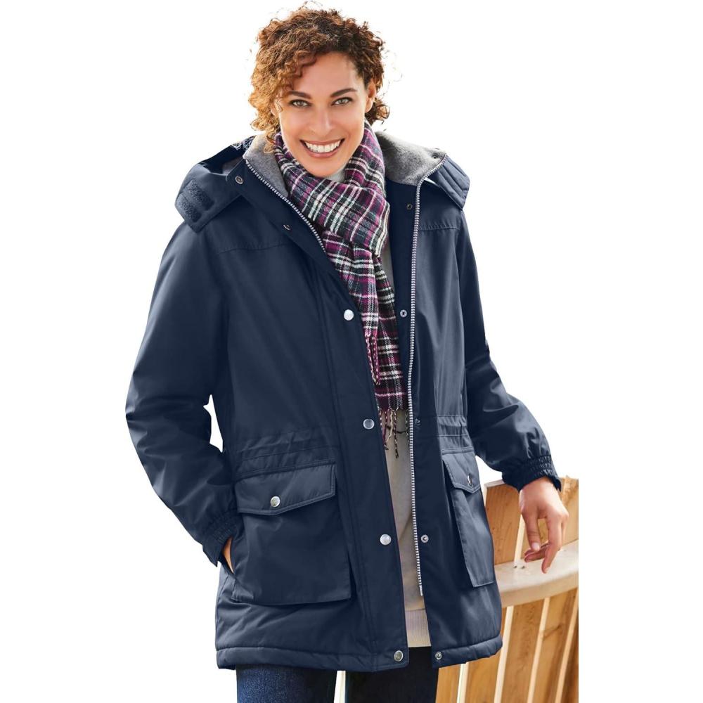 image:imageWoman Within Plus Size Microfiber ParkaNavy