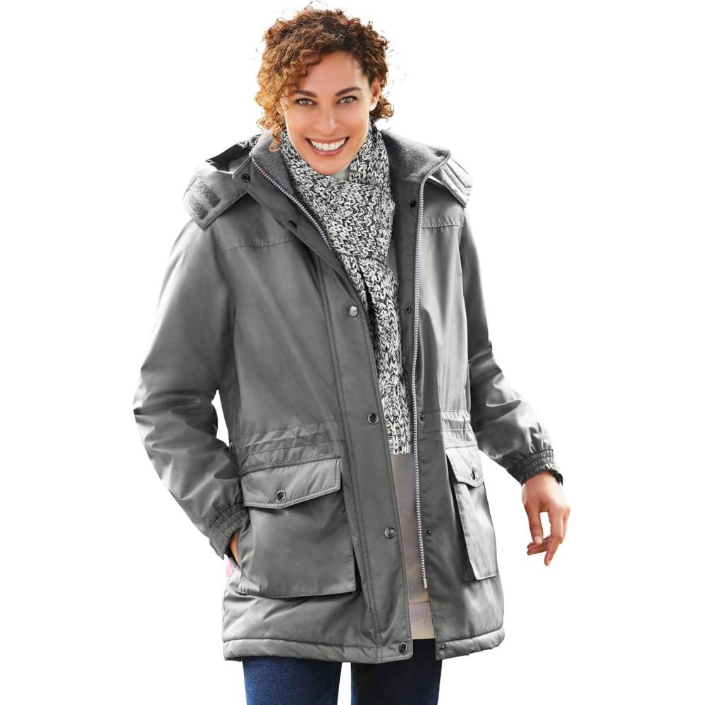 image:imageWoman Within Plus Size Microfiber ParkaSlate