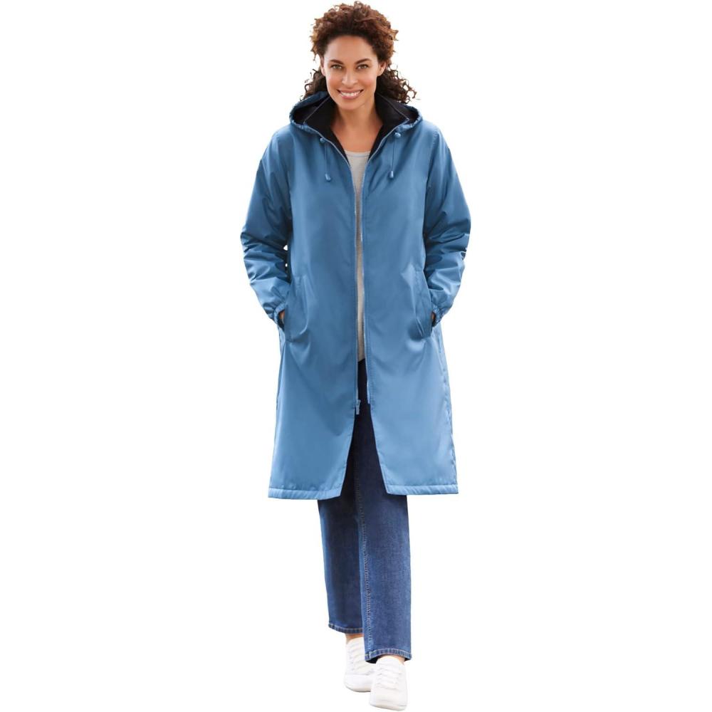 image:imageWoman Within Plus Size MidLength RaincoatStorm Blue