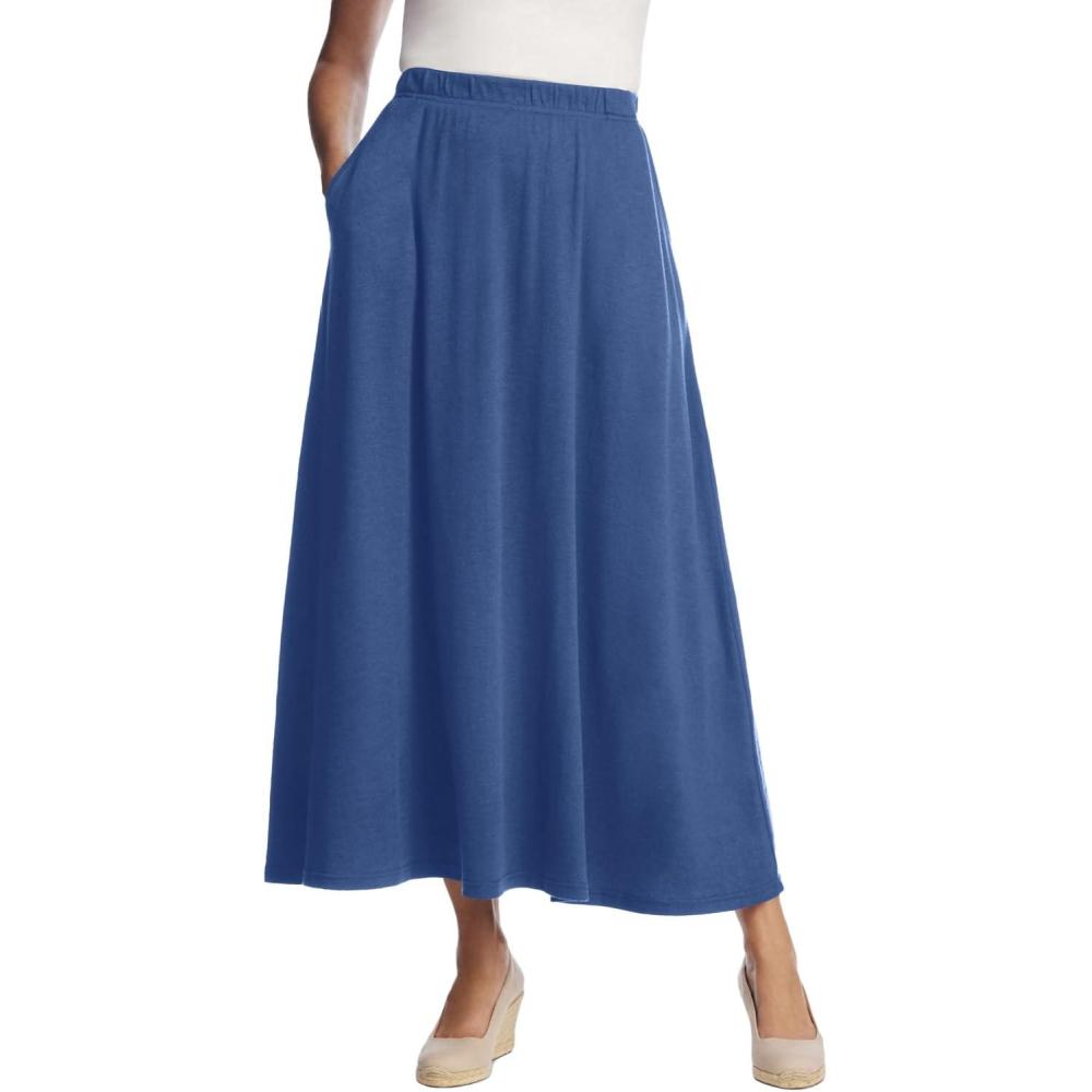 image:imageWoman Within Plus Size Petite 7Day Maxi SkirtRoyal Navy