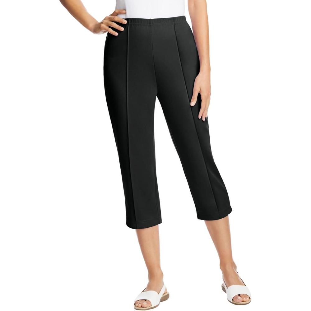 image:imageWoman Within Plus Size Petite The Soft Knit CapriBlack