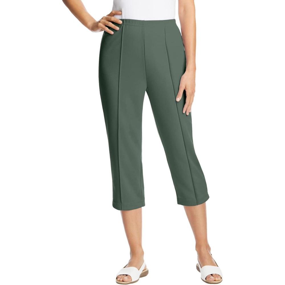 image:imageWoman Within Plus Size Petite The Soft Knit CapriPine