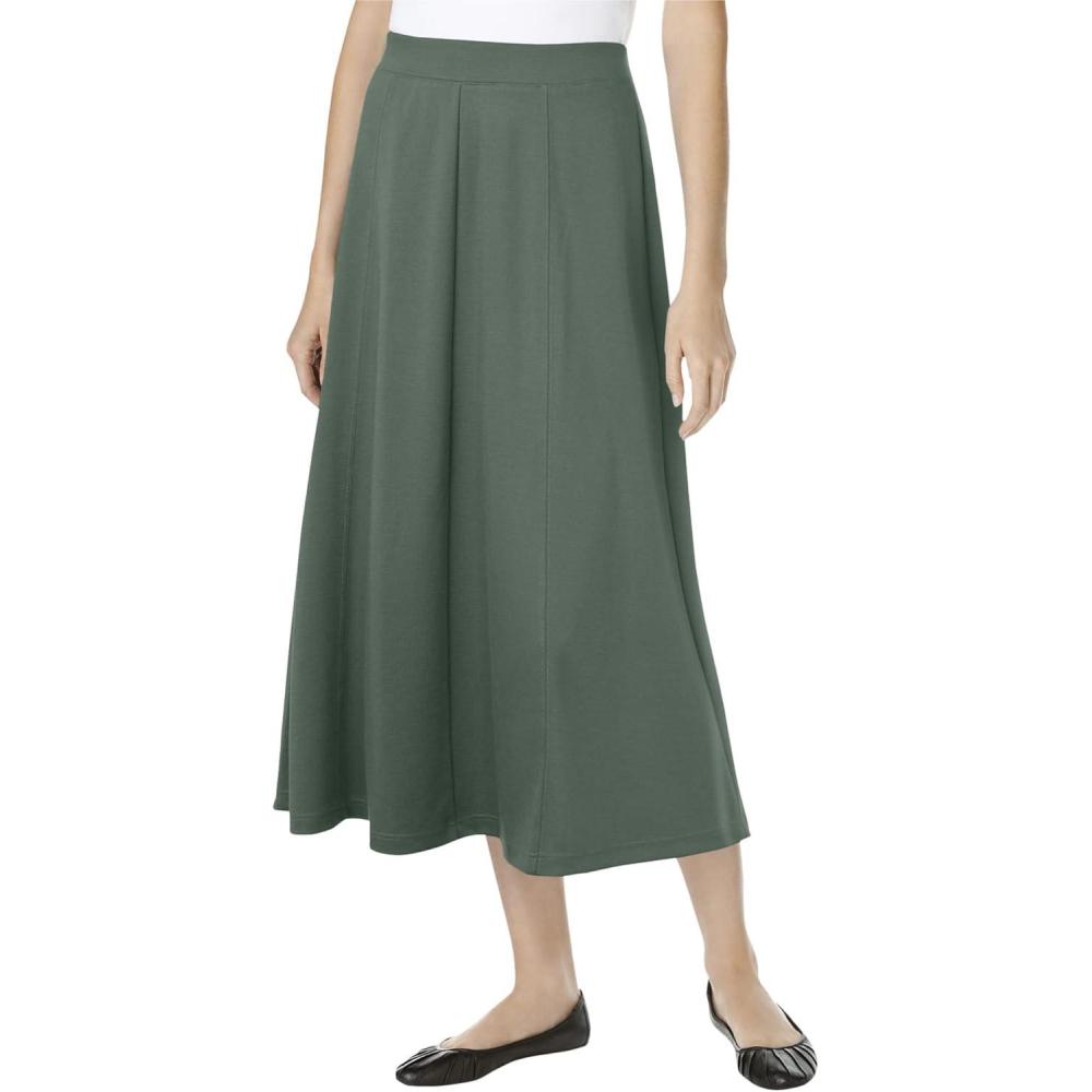 image:imageWoman Within Plus Size Ponte Knit ALine SkirtPine