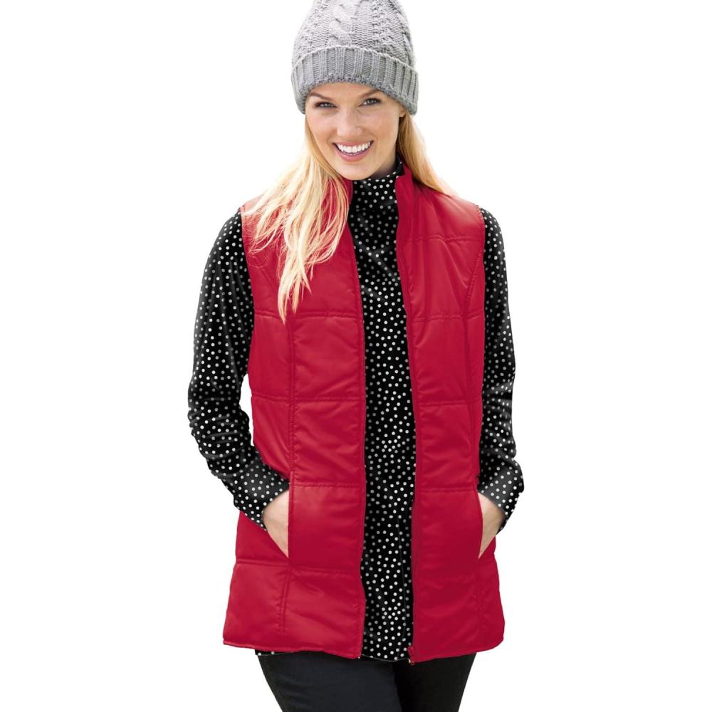 image:imageWoman Within Plus Size Quilted VestClassic Red