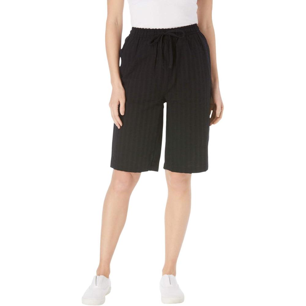 image:imageWoman Within Plus Size Seersucker ShortBlack