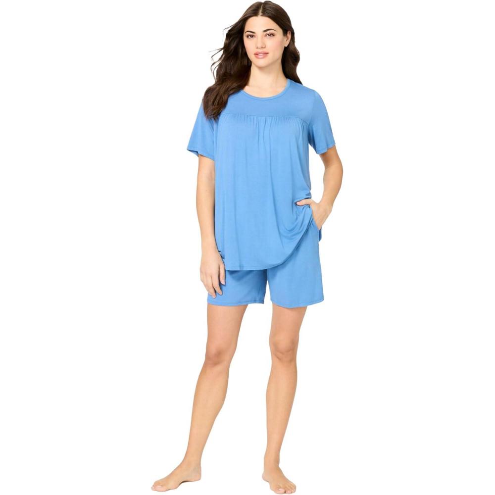 image:imageWoman Within Plus Size Serenada Shorty PajamasDusty Indigo