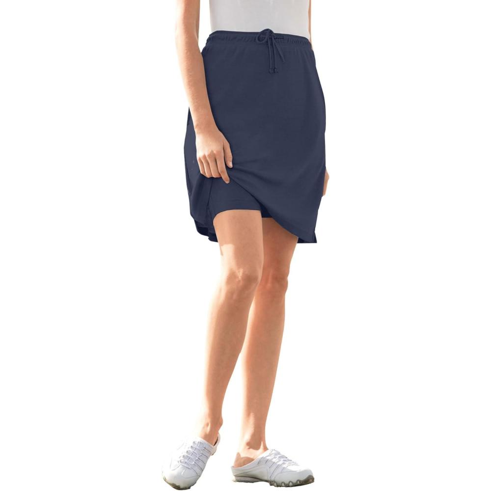 image:imageWoman Within Plus Size Sport Knit SkortHeather Navy