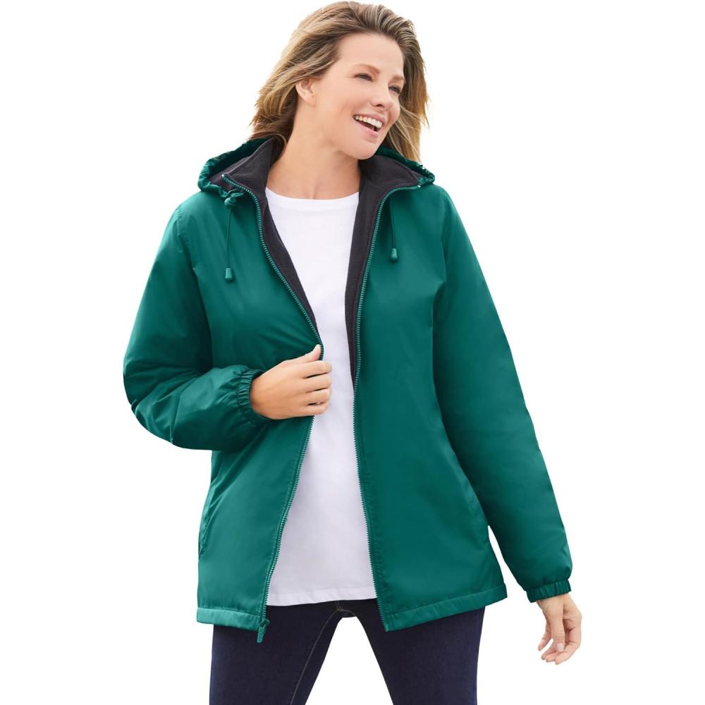 image:imageWoman Within Plus Size Storm RaincoatEverglade