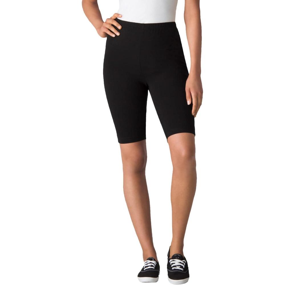 image:imageWoman Within Plus Size Stretch Cotton Bike ShortBlack