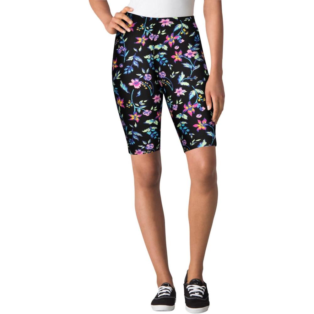 image:imageWoman Within Plus Size Stretch Cotton Bike ShortMulti Graphic Floral