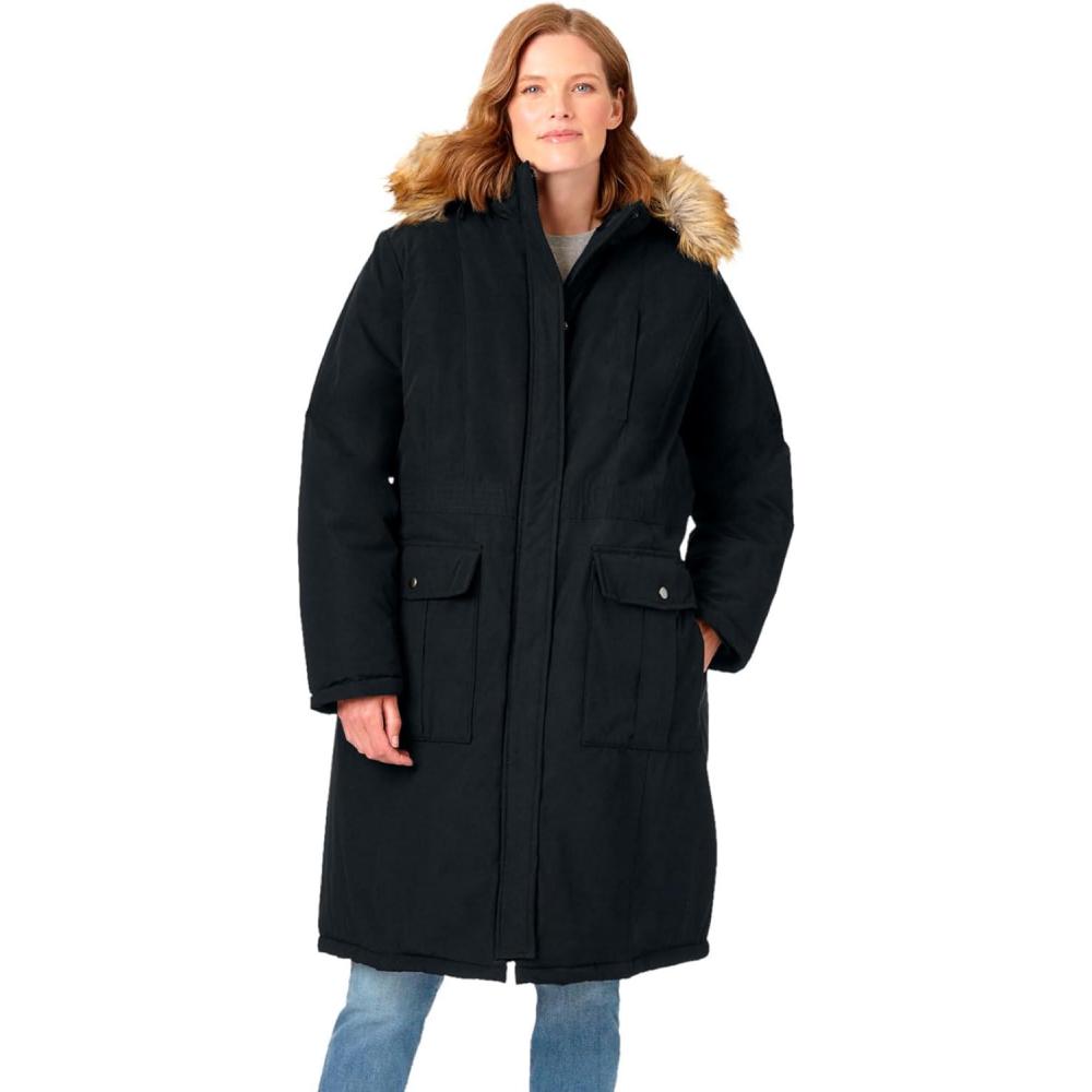 image:imageWoman Within Plus Size The Arctic Parka In Extra Long LengthBlack
