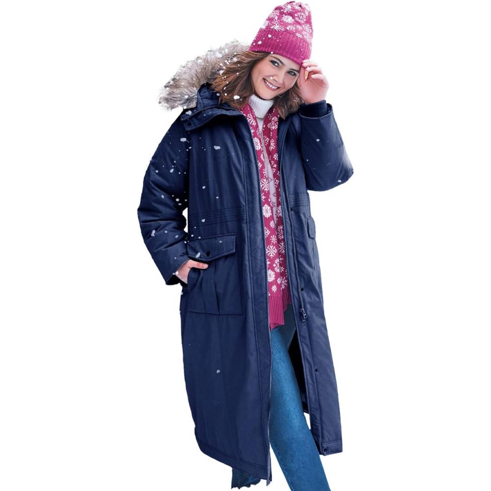 image:imageWoman Within Plus Size The Arctic Parka In Extra Long LengthEvening Blue