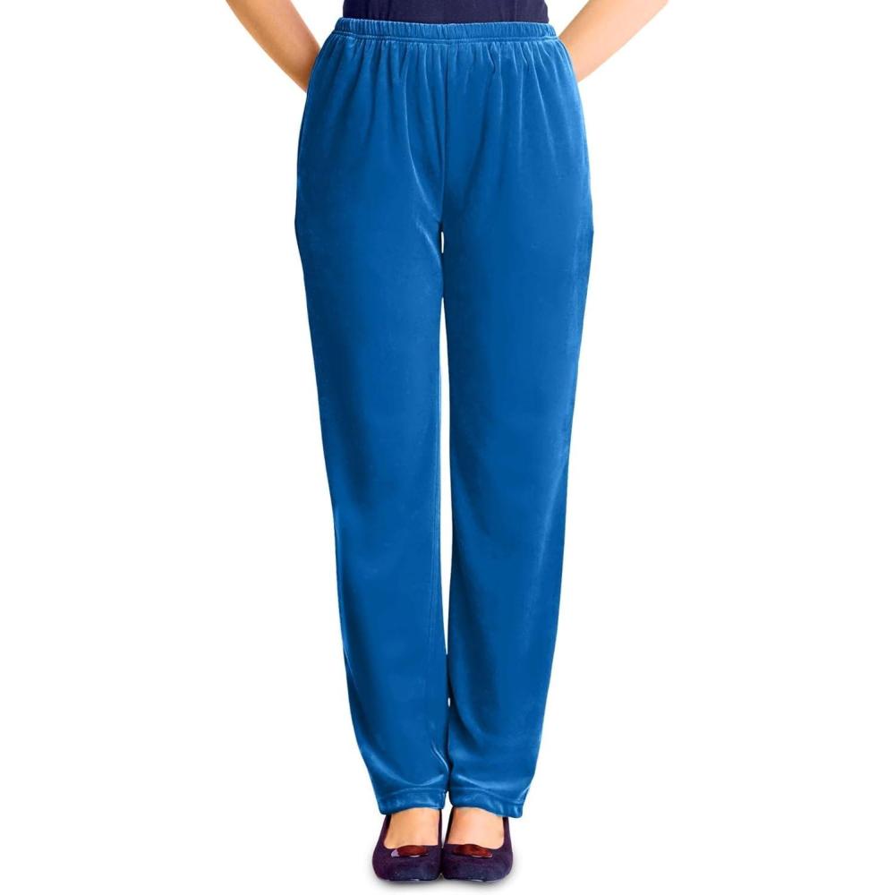 image:imageWoman Within Plus Size Velour PantDeep Cobalt