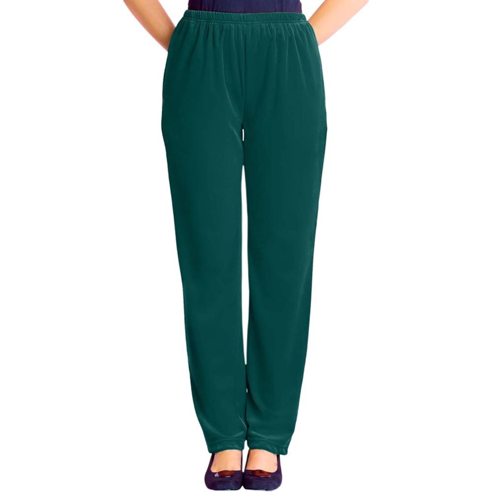 image:imageWoman Within Plus Size Velour PantEmerald Green