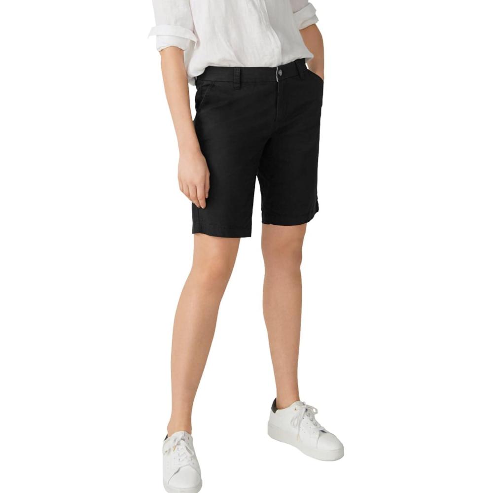 image:imageellos Plus Size Stretch Chino MidRise Bermuda ShortsBlack