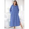 Dreams & Co. Plus Size Long Hooded Fleece Sweatshirt Robe(Classic Red)