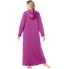 Dreams & Co. Plus Size Long Hooded Fleece Sweatshirt Robe(Classic Red)