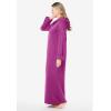 Dreams & Co. Plus Size Long Hooded Fleece Sweatshirt Robe(Emerald Reindeer)