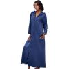 Dreams & Co. Plus Size Long Hooded Fleece Sweatshirt Robe(Heather Grey)