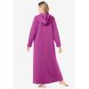 Dreams & Co. Plus Size Long Hooded Fleece Sweatshirt Robe(Pink)