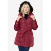 Ellos Plus Size Belted Puffer Coat(Black)