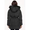 Ellos Plus Size Belted Puffer Coat(Black)