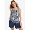 Ellos Plus Size Flowy Shorts(Black Tropical Print)