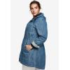 Ellos Plus Size Hooded Anorak Denim Jacket(Medium Stonewash)