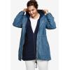 Ellos Plus Size Hooded Anorak Denim Jacket(Medium Stonewash)